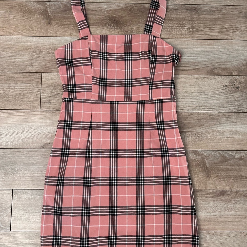 H&M Pink Plaid Mini Dress